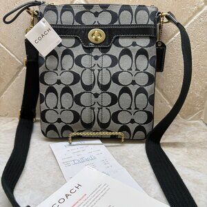 COACH NWT Signature Black/White Crossbody/Shoulder Bag